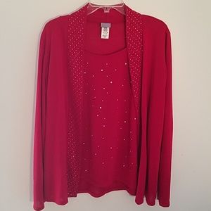 Built in tank top cardigan